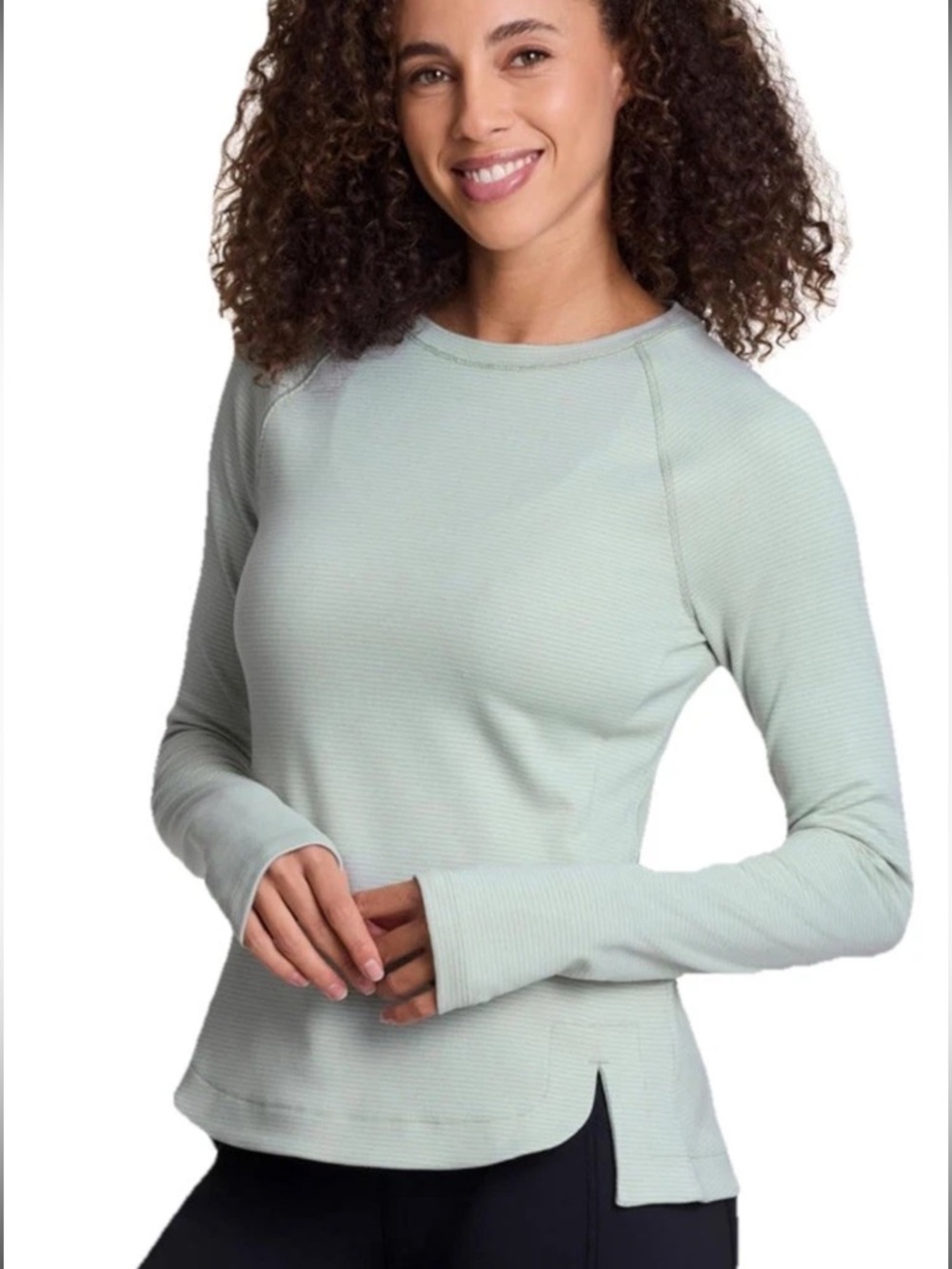Avalanche Aspen Ultra Soft Long Sleeve Top Blue Green Stripe Ski Women’s XS